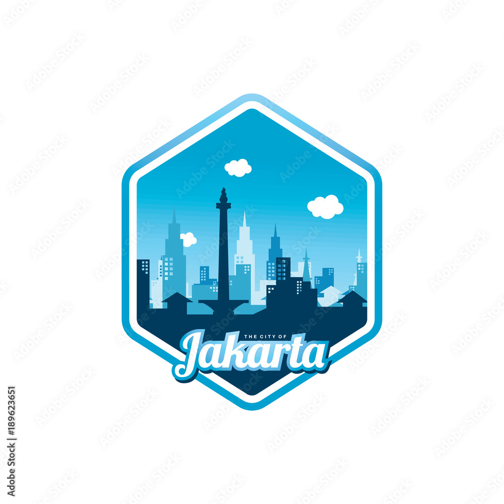 city of jakarta label badge sticker logo template