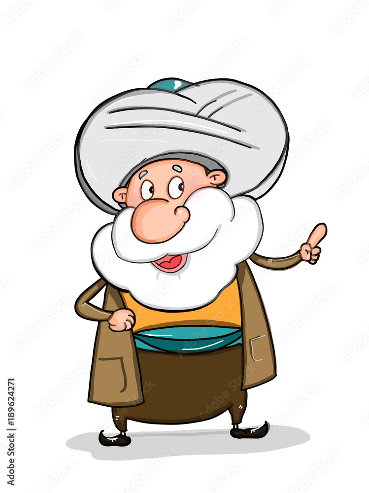 Nasreddin Hodja Character Illustration Drawing Stock Illustration ...