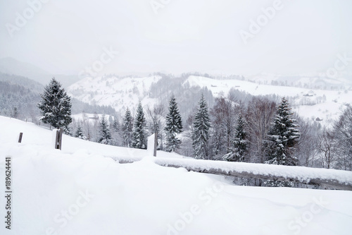 Winter landscape in Transylvania, Romania © alexionutcoman