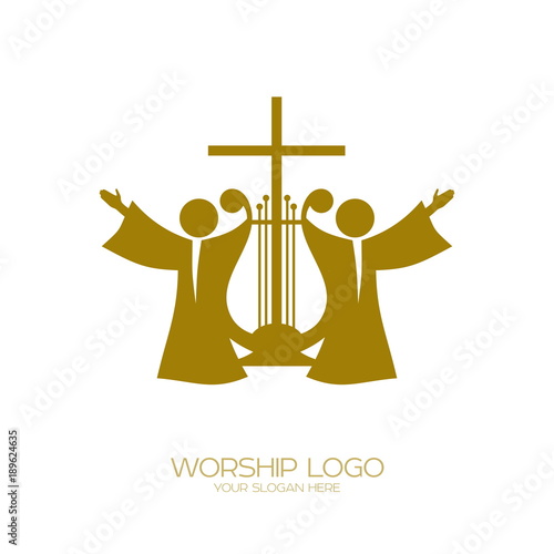 Music logo. Christian symbols. Worshiping God