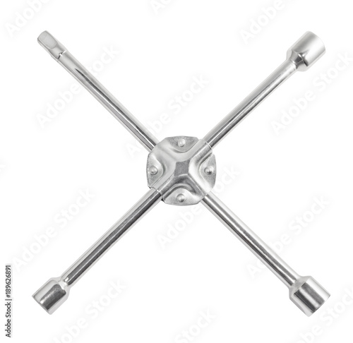 Foto Wheel wrench isolated on the white background