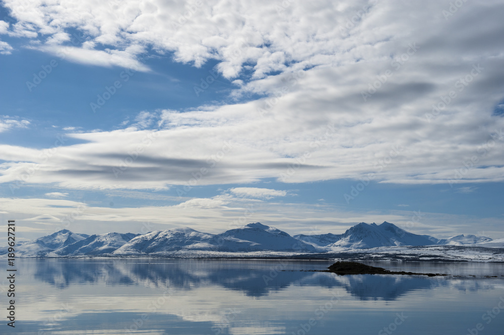 Coast of the Norwegian Sea.Tromso . Coast of the Norwegian Sea.Tromso .