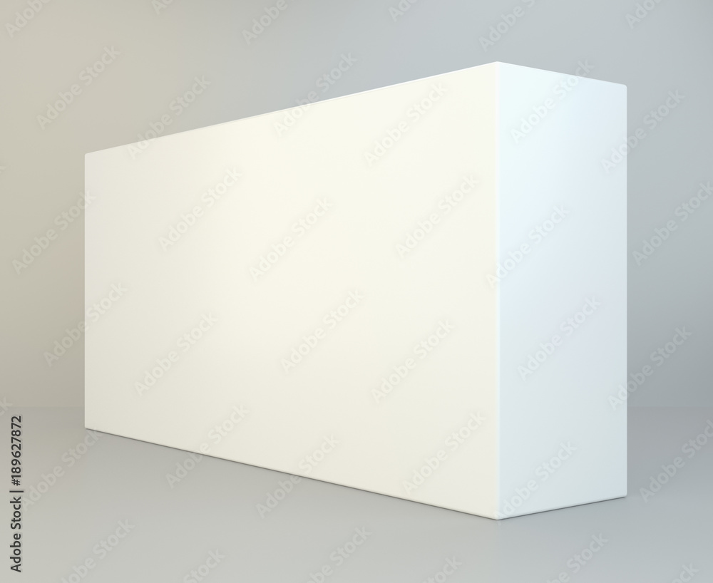White Product Cardboard Package Box. Illustration Isolated On studio Background. 3D Illustration White Product Cardboard Package Box. Illustration Isolated On studio Background. 3D Illustration