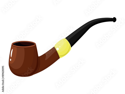 Greeting card for Father s Day. Happy Father s Day. I love you, dad. Smoking pipe isolated on white background. photo