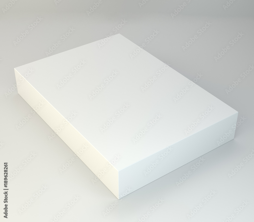 White cube blank box from top front far side angle. 3D illustration on studio background. White cube blank box from top front far side angle. 3D illustration on studio background.