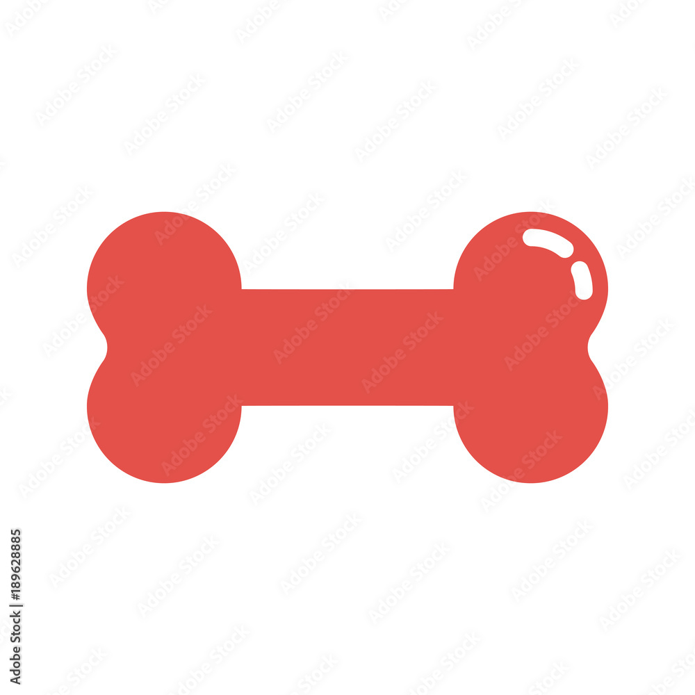 KNOCHEN - Icon Symbol Piktogramm Bildmarke grafisches Element - Web Druck - Vektor - rot auf weißen Hintergrund 