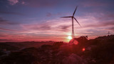 Sunset wind turbine