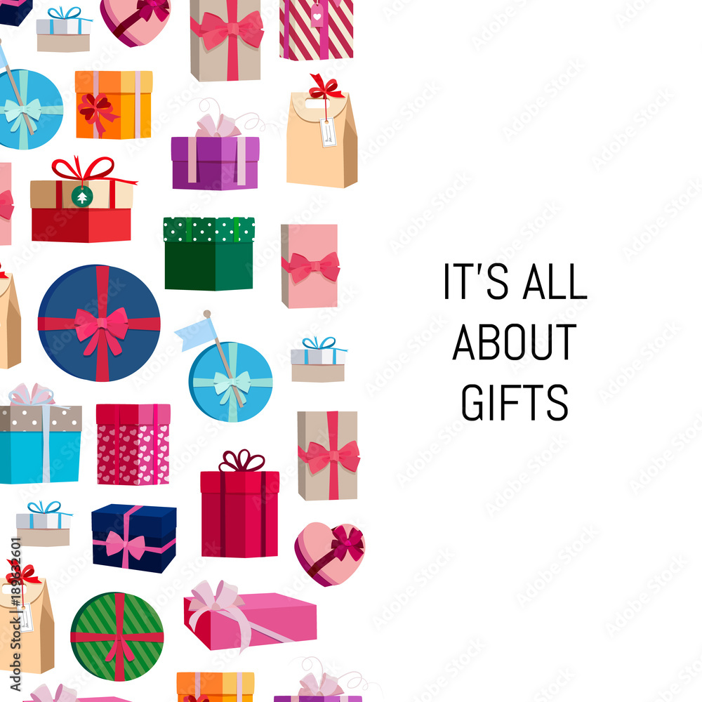 Vector gift boxes or packages background