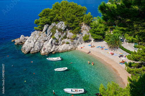 aerial view of the cozy Podrace beach photo