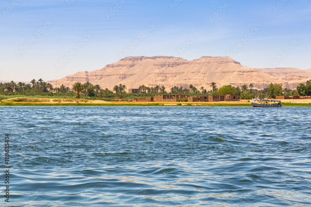 Nile river scenery near Luxor, Egypt