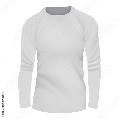 White tshirt long sleeve mockup, realistic style