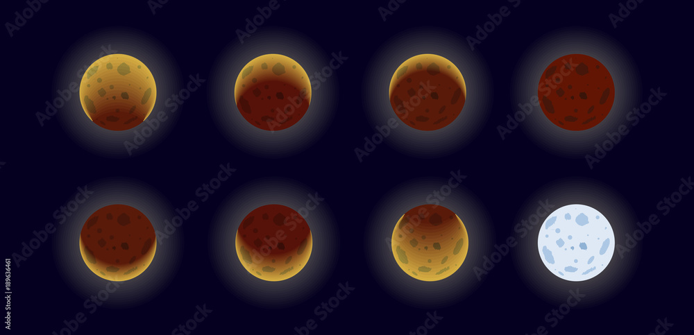 Moon phases vector illustration. Moon phases vector illustration.