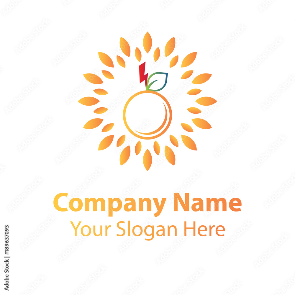 Fototapeta premium Power fruit logo design