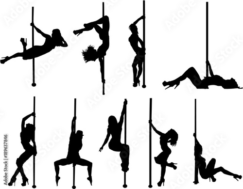 Pool dancer silhouette