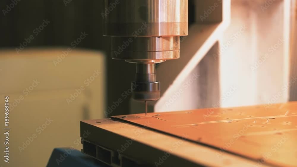 CNC machine. Precise movement of the milling tool on the working ...