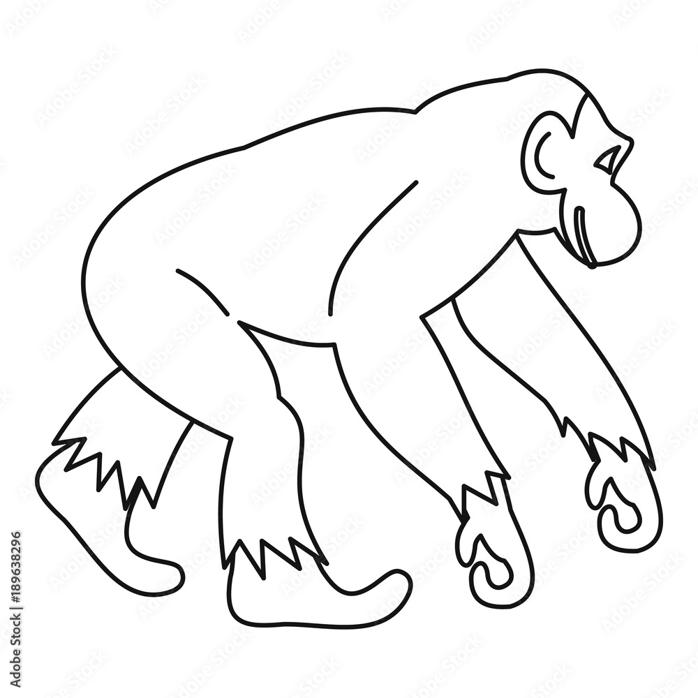 Obraz premium Monkey icon, outline