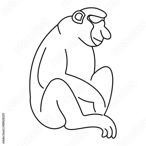 Wallpaper Mural Macaque icon, outline style Torontodigital.ca