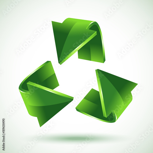 Green recycling ecology arrows. Vector illustration. 