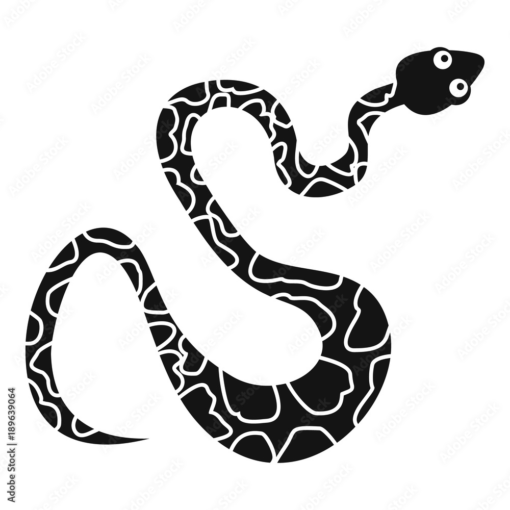 Fototapeta premium Black spotted snake icon, simple style