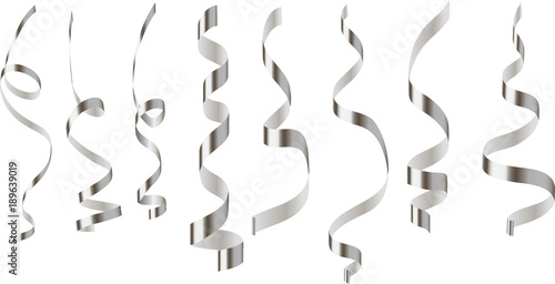  set of silver serpentine different shape on a transparent background