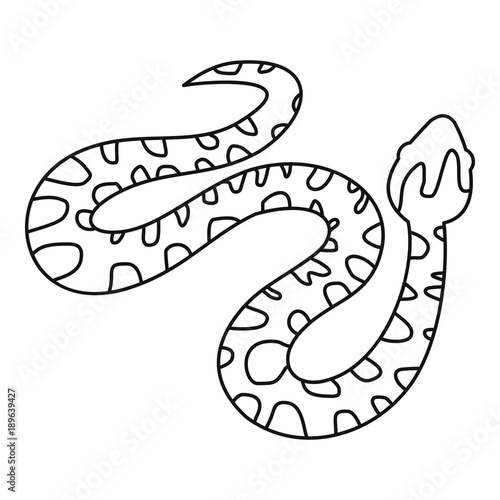 Spotted snake icon, outline style