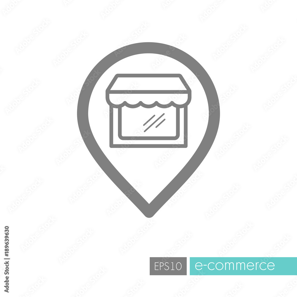 Supermarket store front pin map icon Supermarket store front pin map icon