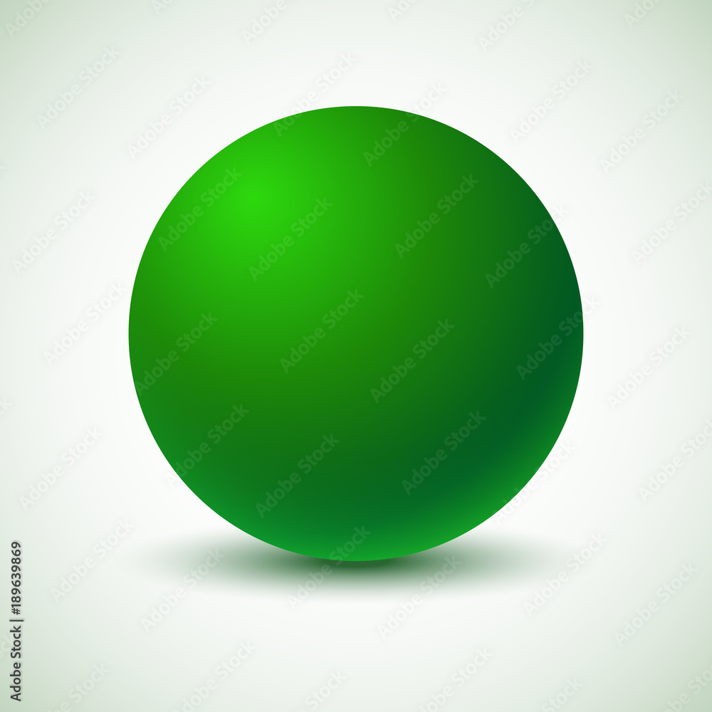 Green ball. Vector illustration. 