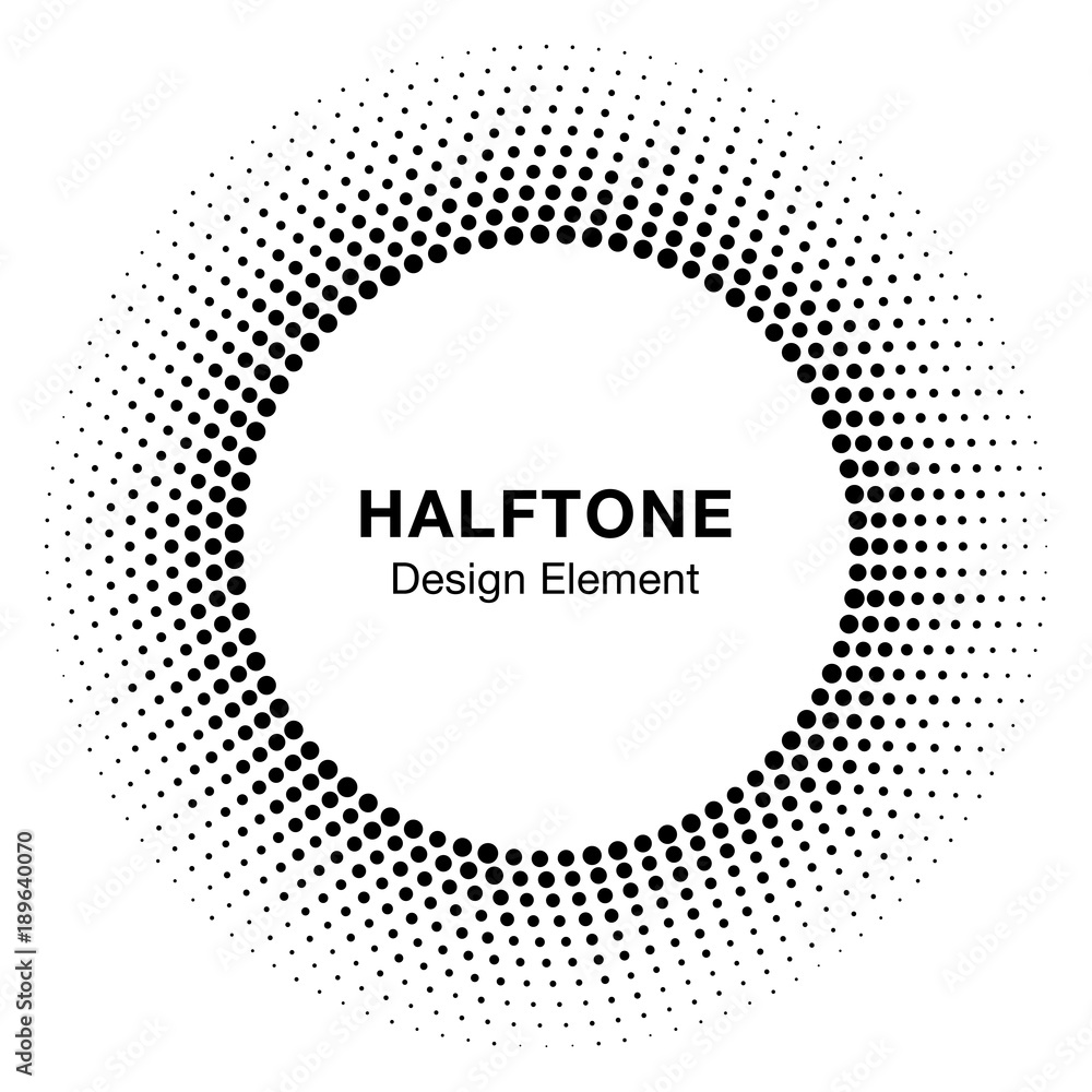 Black Abstract Halftone Circle Logo Design Element. Vector illustration. Black Abstract Halftone Circle Logo Design Element. Vector illustration.