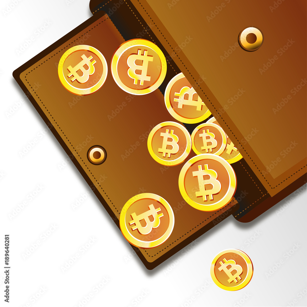 Geldbeutel mit Bitcoins