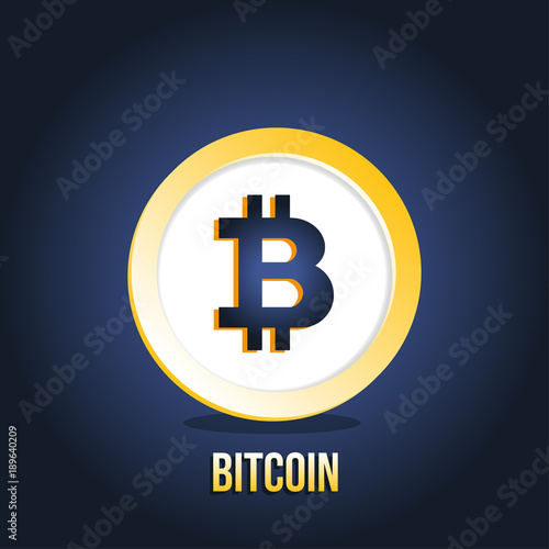 Bitcoin Logo on blue background