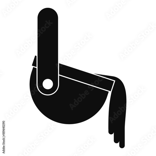 Molten metal poured from ladle icon, simple style