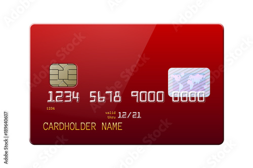 Highly detailed realistic glossy credit card