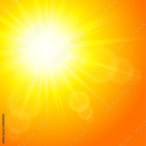 Sun square background, vector illustration. 