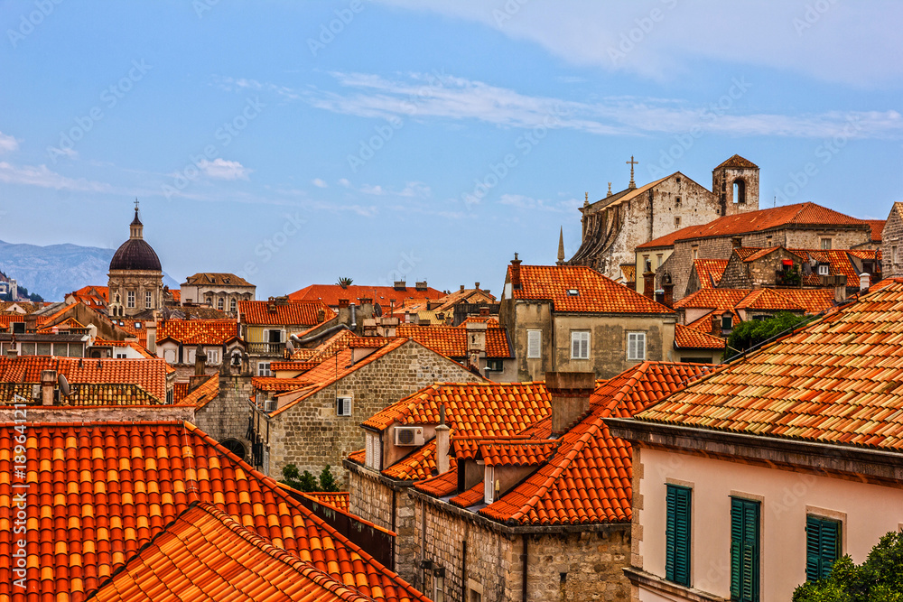 Dubrovnik architectural old town view, Croatia
