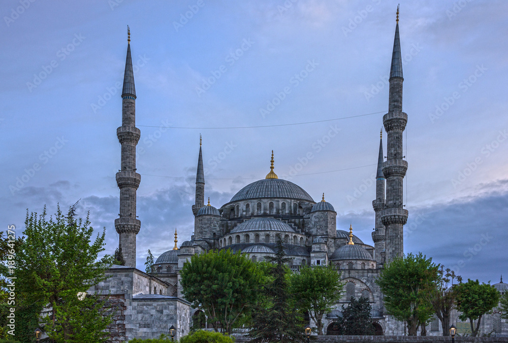 Istanbul mosque Sultanahmet architectural view, Blue mosque