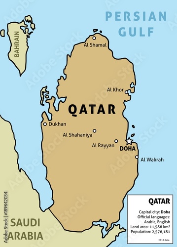 Qatar map vector