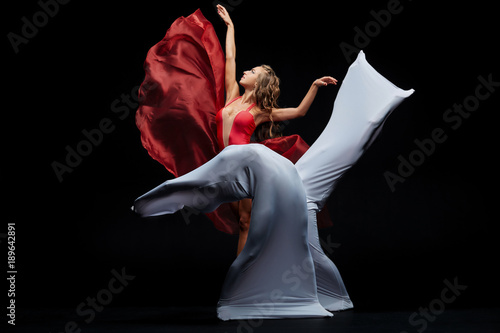 Dance show. Flexible and plastic girls. Ballet show