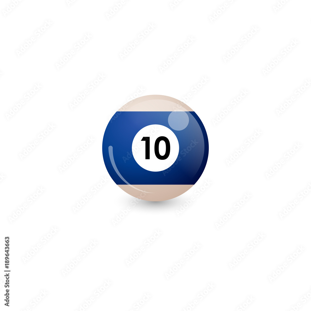 Billiard ball with number 10 Billiard ball with number 10