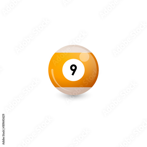 Billiard ball with number 9