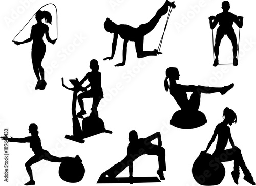 Set of 6 Fitness silhouette