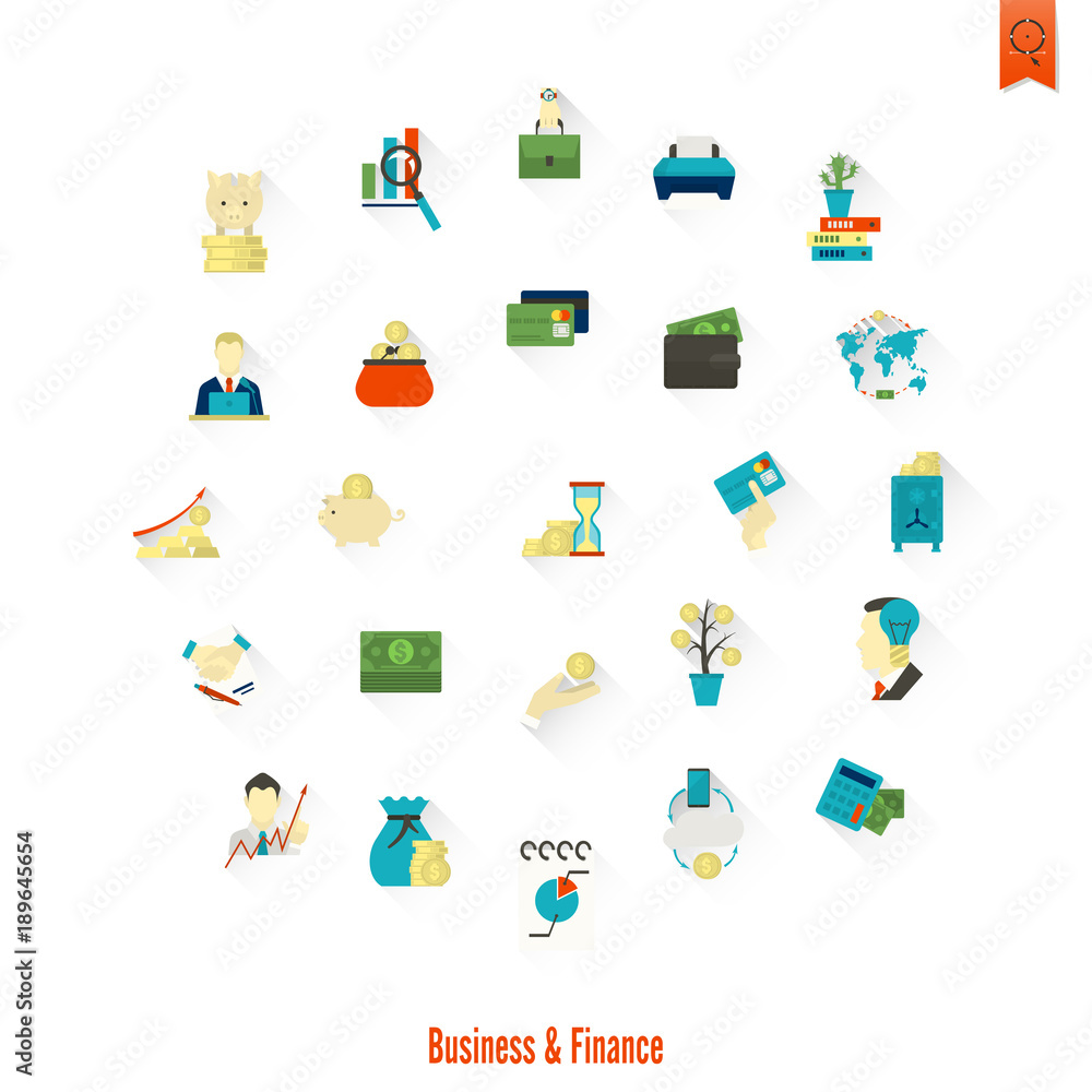 Business and Finance Icon Set Business and Finance Icon Set