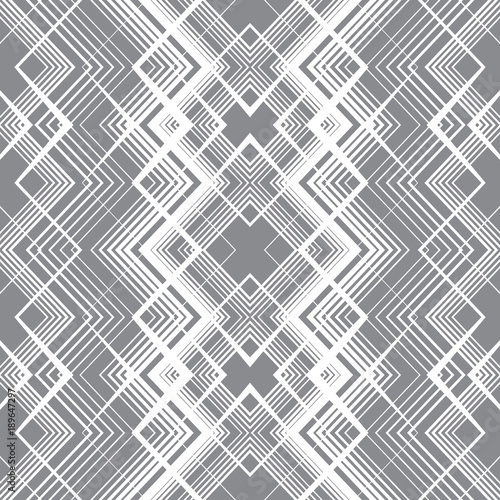 Abstract seamless pattern of lines and angles. Monochrome image.