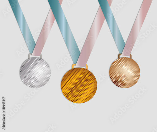 médaille d'or, argent et bronze 