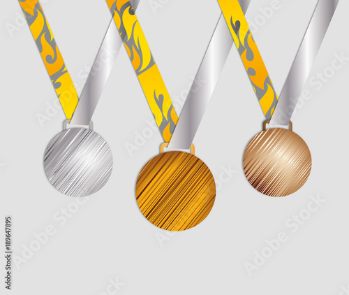 médaille d'or, argent et bronze 