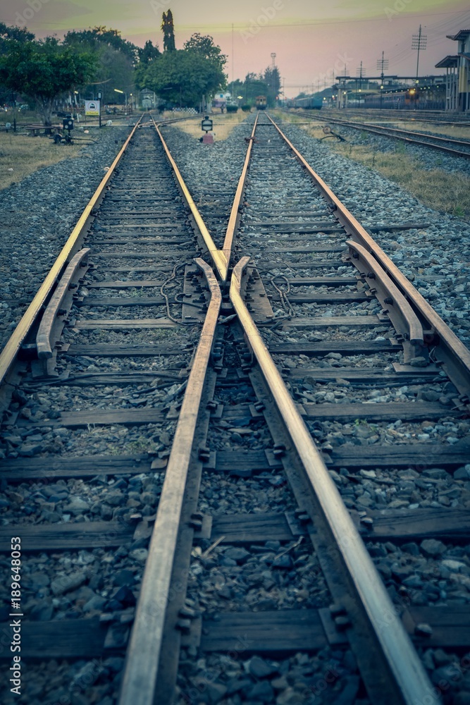 Railroad in the evening 