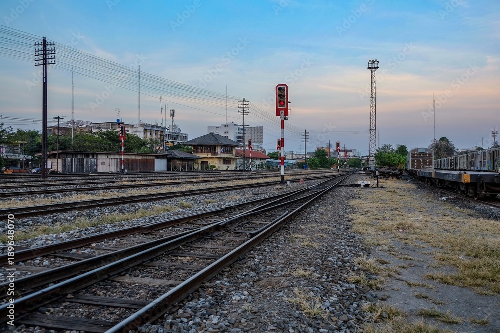Railroad in the evening 