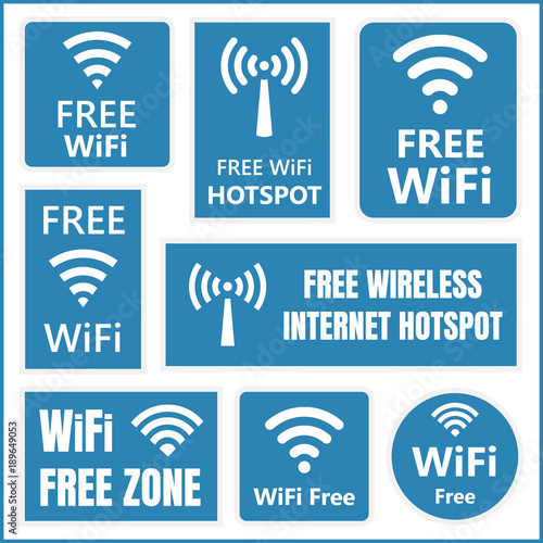 free wifi vector signs, free wireless label