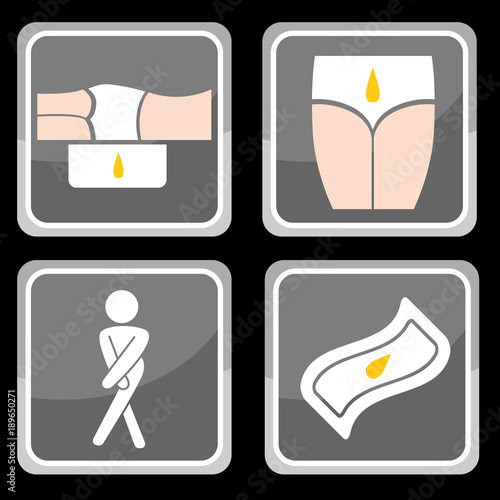 Urinary Incontinence Protection Icon Set