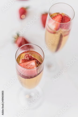 Champagne with strawberry 