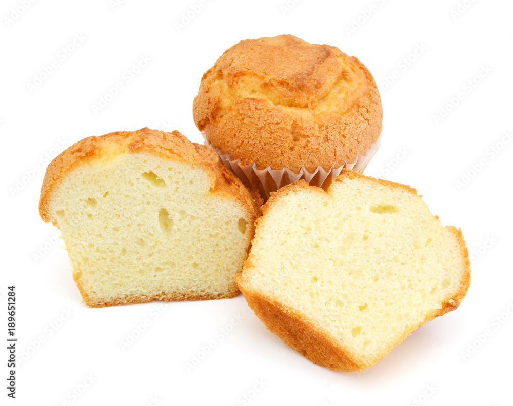 Muffins on the white background